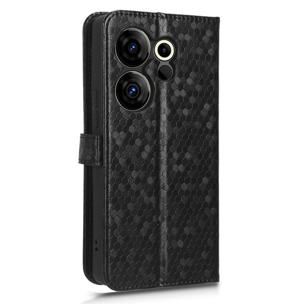 For Tecno Camon 20 Premier 5G PU Leather Wallet Case Dot Imprinted Phone Cover with Stand