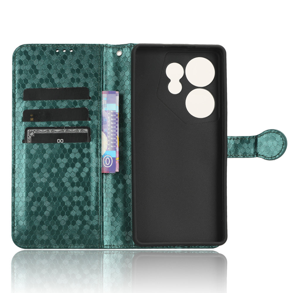 For Tecno Camon 20 Premier 5G PU Leather Wallet Case Dot Imprinted Phone Cover with Stand