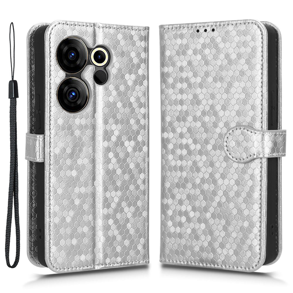 For Tecno Camon 20 Premier 5G PU Leather Wallet Case Dot Imprinted Phone Cover with Stand