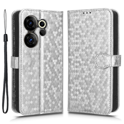 For Tecno Camon 20 Premier 5G PU Leather Wallet Case Dot Imprinted Phone Cover with Stand