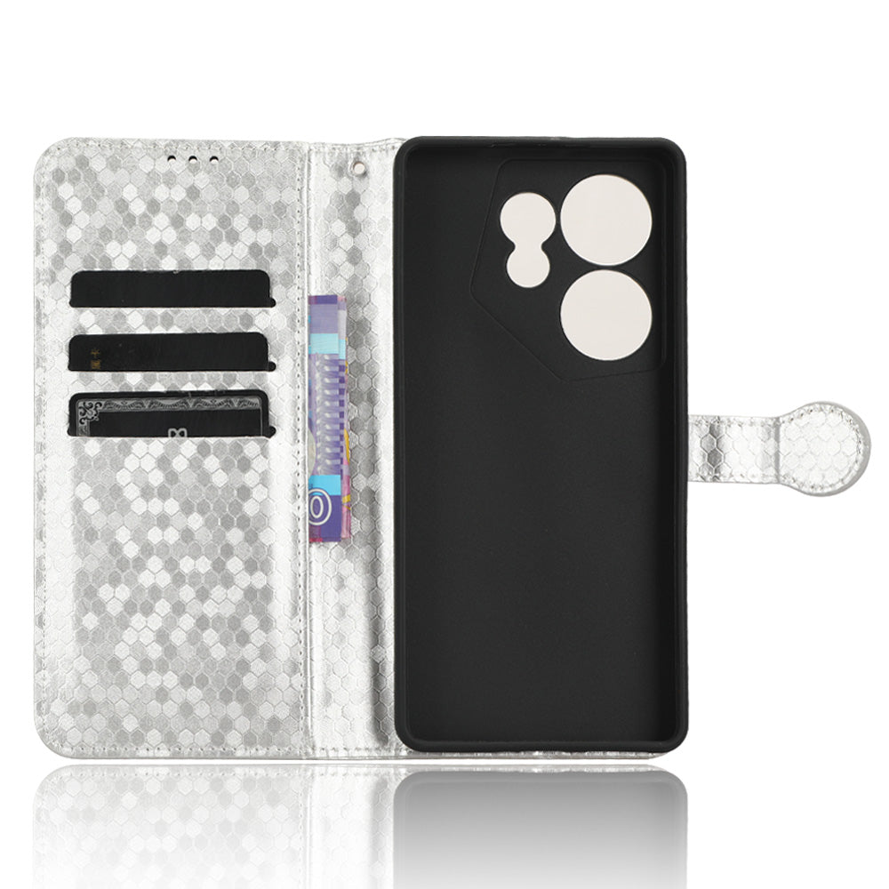 For Tecno Camon 20 Premier 5G PU Leather Wallet Case Dot Imprinted Phone Cover with Stand