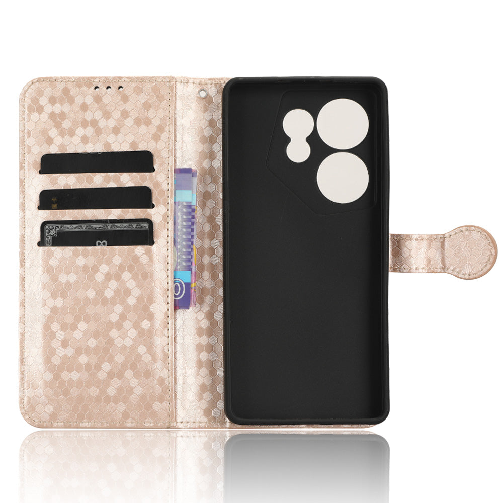 For Tecno Camon 20 Premier 5G PU Leather Wallet Case Dot Imprinted Phone Cover with Stand