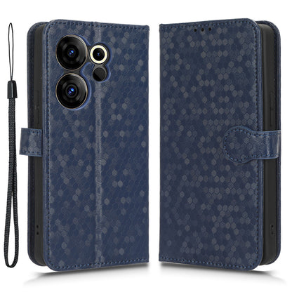 For Tecno Camon 20 Premier 5G PU Leather Wallet Case Dot Imprinted Phone Cover with Stand