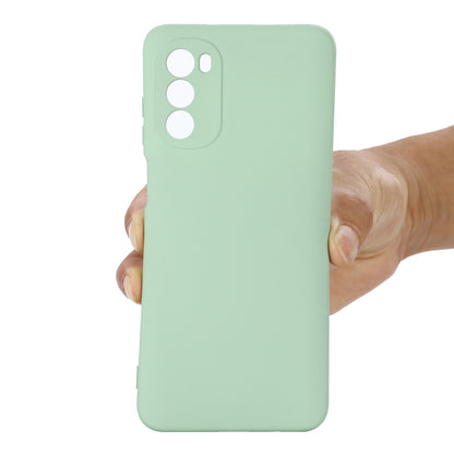 Phone Case for Motorola Moto G71s 5G , Liquid Silicone Soft Lining Anti-scratch Cover with Strap