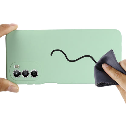 Phone Case for Motorola Moto G71s 5G , Liquid Silicone Soft Lining Anti-scratch Cover with Strap