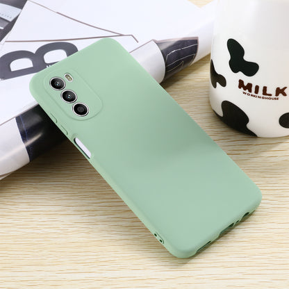 Phone Case for Motorola Moto G71s 5G , Liquid Silicone Soft Lining Anti-scratch Cover with Strap