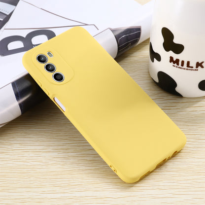 Phone Case for Motorola Moto G71s 5G , Liquid Silicone Soft Lining Anti-scratch Cover with Strap