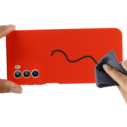 Phone Case for Motorola Moto G71s 5G , Liquid Silicone Soft Lining Anti-scratch Cover with Strap