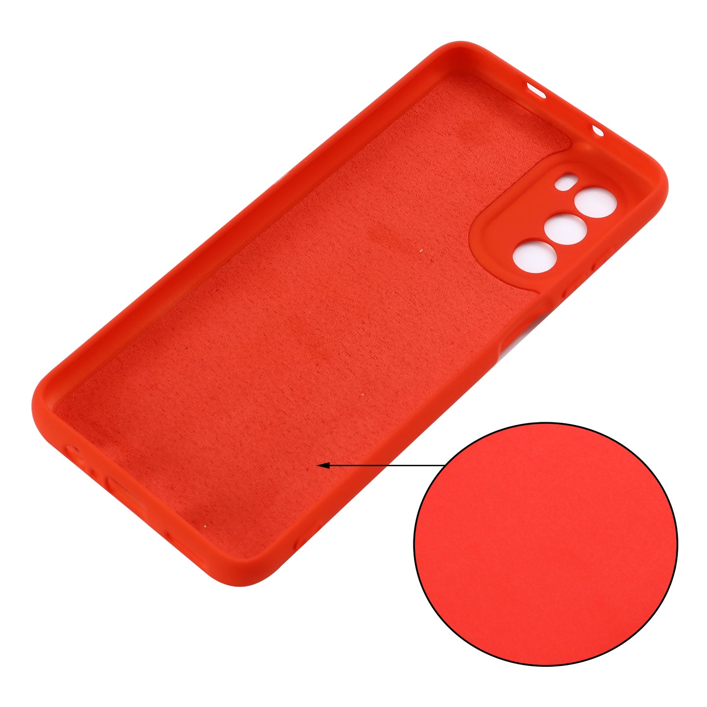 Phone Case for Motorola Moto G71s 5G , Liquid Silicone Soft Lining Anti-scratch Cover with Strap