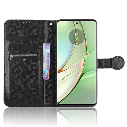 Phone Case for Motorola Edge 40 5G , PU Leather Wallet Stand Dot Imprinted Cover