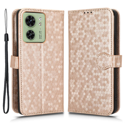 Phone Case for Motorola Edge 40 5G , PU Leather Wallet Stand Dot Imprinted Cover