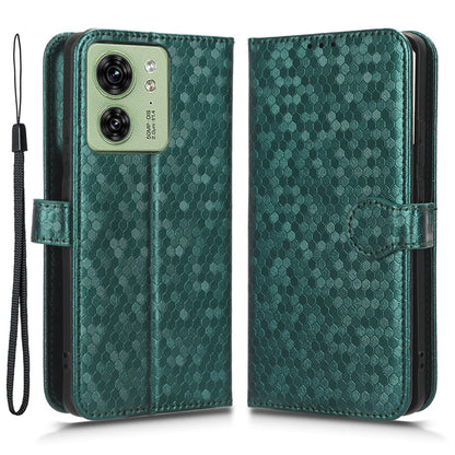 Phone Case for Motorola Edge 40 5G , PU Leather Wallet Stand Dot Imprinted Cover