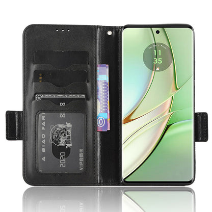 Phone Cover for Motorola Edge 40 5G Imprinted Triangle PU Leather Stand Wallet Case