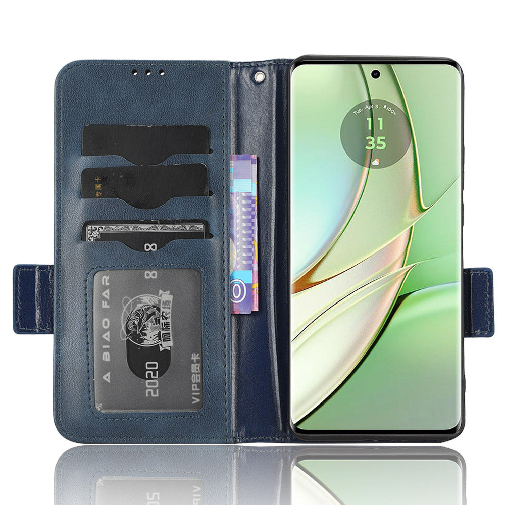 Phone Cover for Motorola Edge 40 5G Imprinted Triangle PU Leather Stand Wallet Case