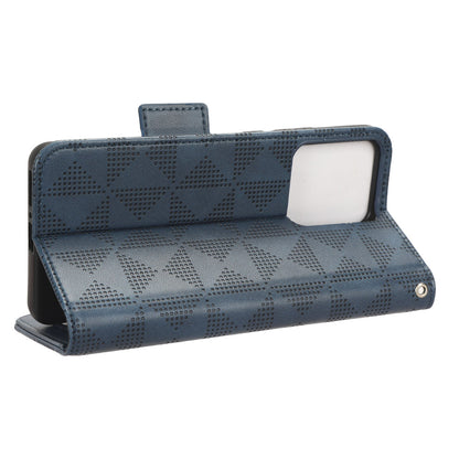 Phone Cover for Motorola Edge 40 5G Imprinted Triangle PU Leather Stand Wallet Case