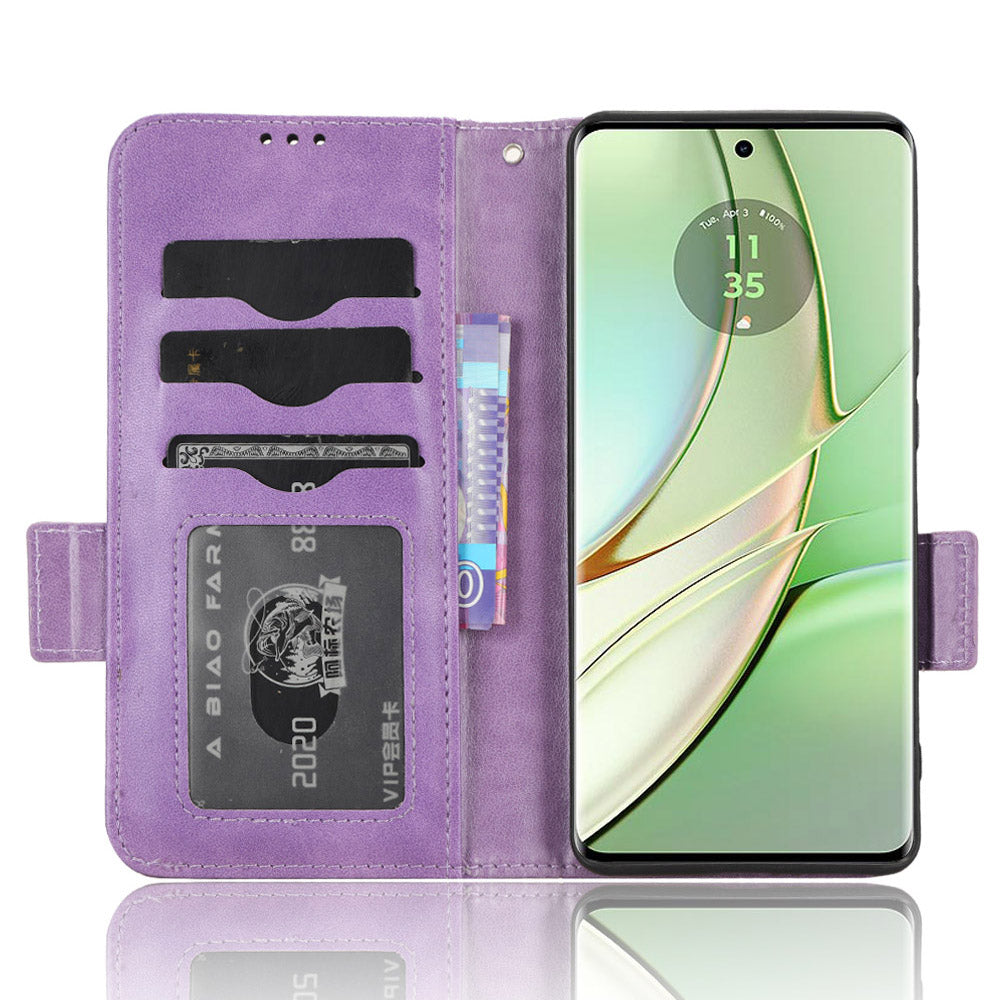 Phone Cover for Motorola Edge 40 5G Imprinted Triangle PU Leather Stand Wallet Case