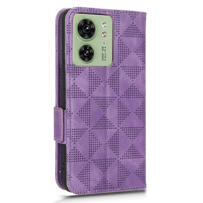 Phone Cover for Motorola Edge 40 5G Imprinted Triangle PU Leather Stand Wallet Case