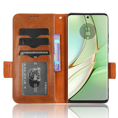 Phone Cover for Motorola Edge 40 5G Imprinted Triangle PU Leather Stand Wallet Case