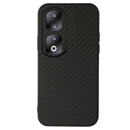 For Honor 90 Pro Drop-proof Cover Carbon Fiber Texture PU Leather Coated TPU Phone Case