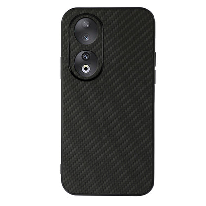 For Honor 90 Carbon Fiber Texture PU Leather Coated TPU Case Anti-drop Phone Cover