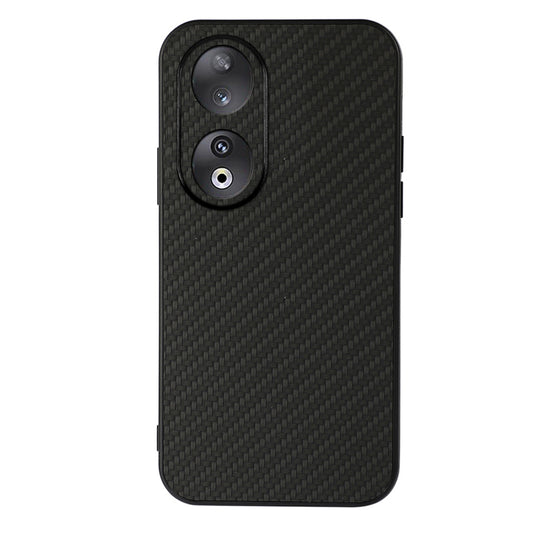 For Honor 90 Carbon Fiber Texture PU Leather Coated TPU Case Anti-drop Phone Cover