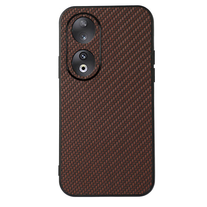 For Honor 90 Carbon Fiber Texture PU Leather Coated TPU Case Anti-drop Phone Cover