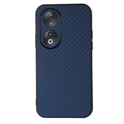 For Honor 90 Carbon Fiber Texture PU Leather Coated TPU Case Anti-drop Phone Cover