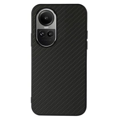 For Oppo Reno10 5G (Global) Leather Coated TPU Phone Case Carbon Fiber Texture Anti-drop Cover