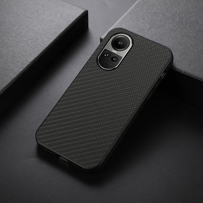 For Oppo Reno10 5G (Global) Leather Coated TPU Phone Case Carbon Fiber Texture Anti-drop Cover