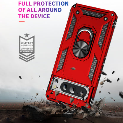 For Google Pixel 8 Pro PC+TPU Kickstand Phone Case Magnetic Car Mount Holder Phone Cover