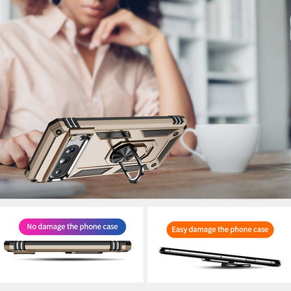 For Google Pixel 8 Pro PC+TPU Kickstand Phone Case Magnetic Car Mount Holder Phone Cover