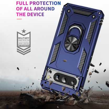 For Google Pixel 8 Pro PC+TPU Kickstand Phone Case Magnetic Car Mount Holder Phone Cover