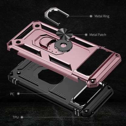 For Google Pixel 8 Pro PC+TPU Kickstand Phone Case Magnetic Car Mount Holder Phone Cover