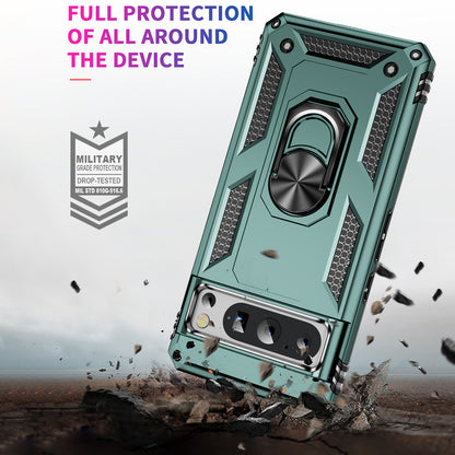 For Google Pixel 8 Pro PC+TPU Kickstand Phone Case Magnetic Car Mount Holder Phone Cover