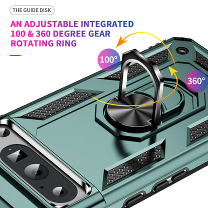 For Google Pixel 8 Pro PC+TPU Kickstand Phone Case Magnetic Car Mount Holder Phone Cover