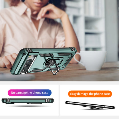 For Google Pixel 8 Pro PC+TPU Kickstand Phone Case Magnetic Car Mount Holder Phone Cover