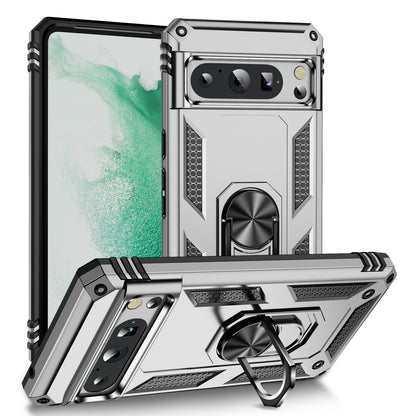 For Google Pixel 8 Pro PC+TPU Kickstand Phone Case Magnetic Car Mount Holder Phone Cover