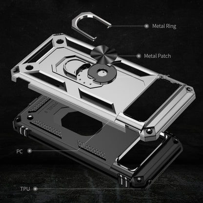 For Google Pixel 8 Pro PC+TPU Kickstand Phone Case Magnetic Car Mount Holder Phone Cover