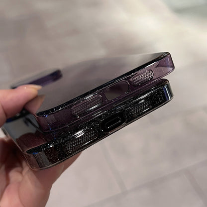 Phone Shell for iPhone 14 Pro Max Glitter Anti-scratch PC Case with Camera Protection Cover Kickstand