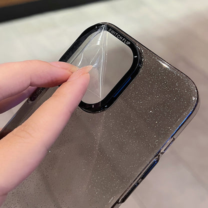 Phone Shell for iPhone 14 Pro Bump Proof Glitter PC Case with Camera Protection Cover Kickstand