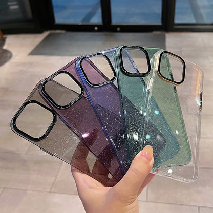 Phone Shell for iPhone 14 Pro Bump Proof Glitter PC Case with Camera Protection Cover Kickstand