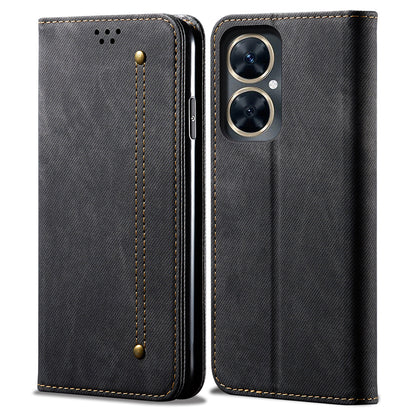 For Huawei Nova 11i / Maimang 20 / Enjoy 60 Pro PU Leather Case Stand Wallet Jeans Cloth Texture Phone Cover