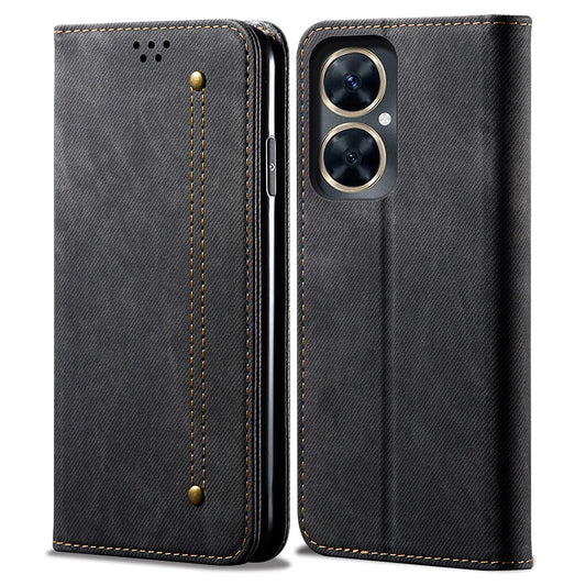For Huawei Nova 11i / Maimang 20 / Enjoy 60 Pro PU Leather Case Stand Wallet Jeans Cloth Texture Phone Cover