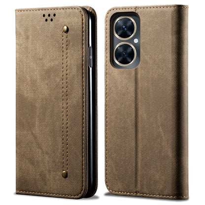 For Huawei Nova 11i / Maimang 20 / Enjoy 60 Pro PU Leather Case Stand Wallet Jeans Cloth Texture Phone Cover