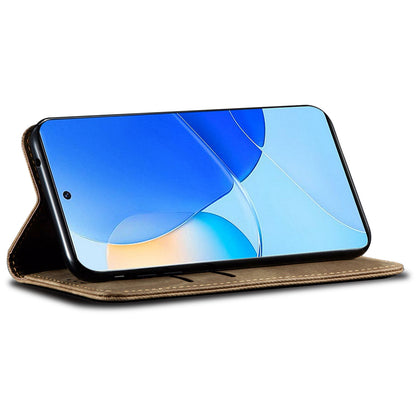 For Huawei Nova 11i / Maimang 20 / Enjoy 60 Pro PU Leather Case Stand Wallet Jeans Cloth Texture Phone Cover