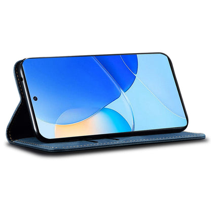 For Huawei Nova 11i / Maimang 20 / Enjoy 60 Pro PU Leather Case Stand Wallet Jeans Cloth Texture Phone Cover