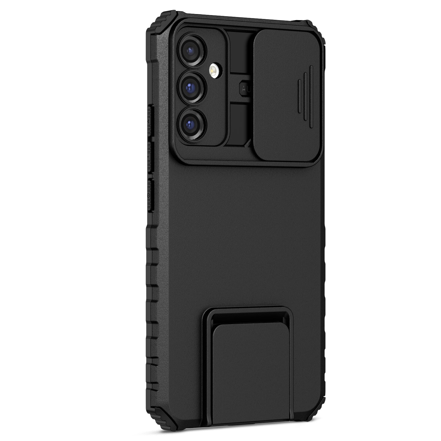 For Samsung Galaxy A34 5G Kickstand Phone Case PC + TPU Phone Protector with Slide Camera Cover