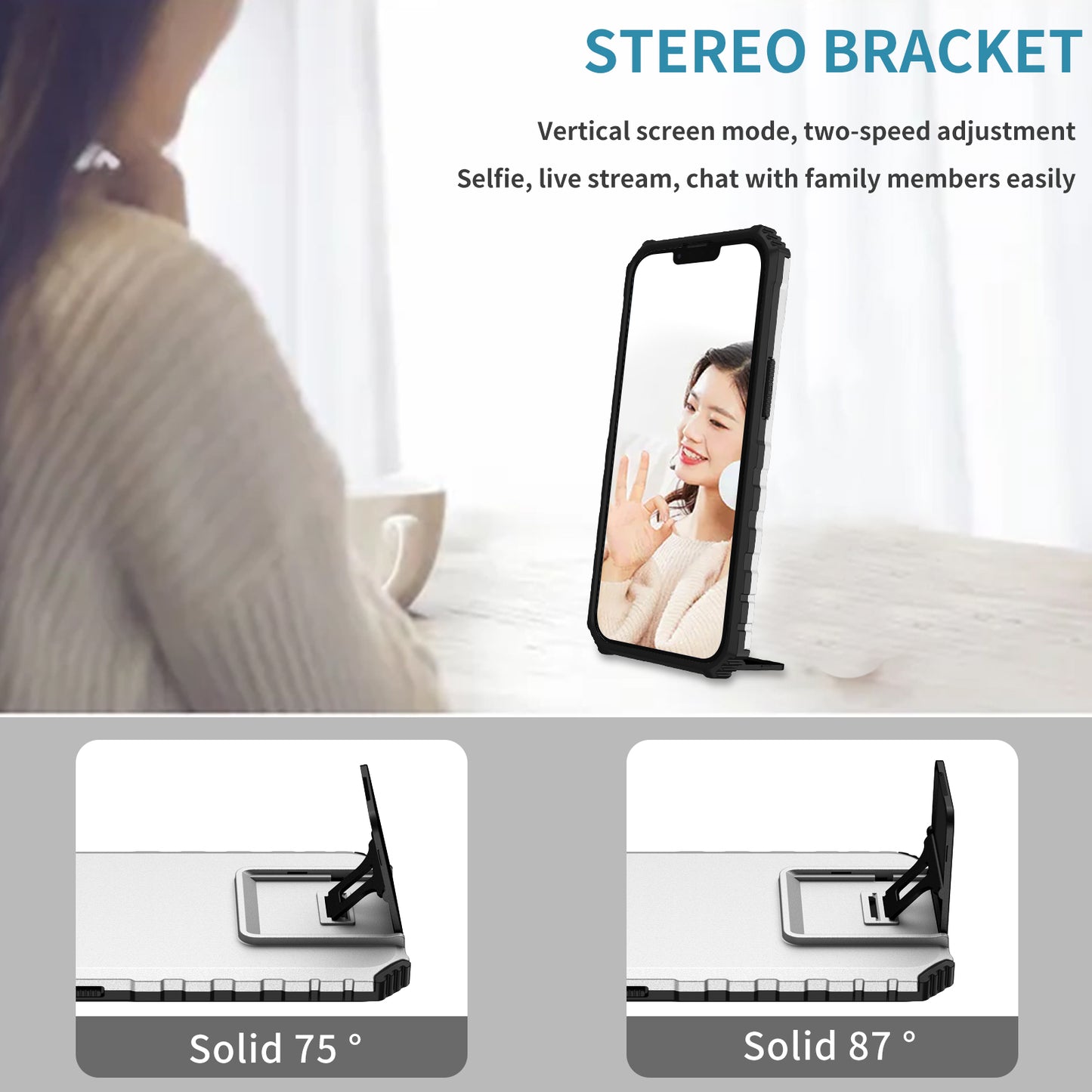 For Samsung Galaxy A34 5G Kickstand Phone Case PC + TPU Phone Protector with Slide Camera Cover