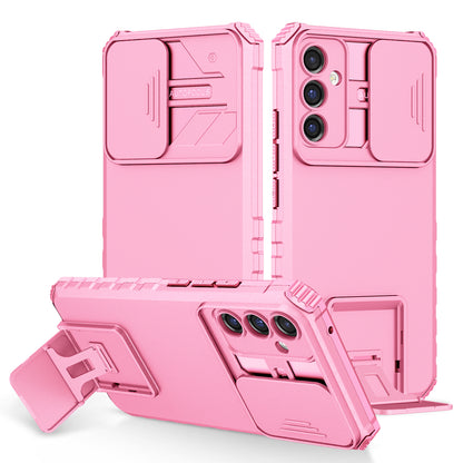 For Samsung Galaxy A34 5G Kickstand Phone Case PC + TPU Phone Protector with Slide Camera Cover