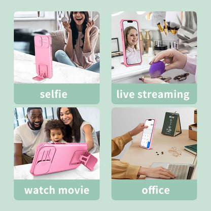 For Samsung Galaxy A34 5G Kickstand Phone Case PC + TPU Phone Protector with Slide Camera Cover